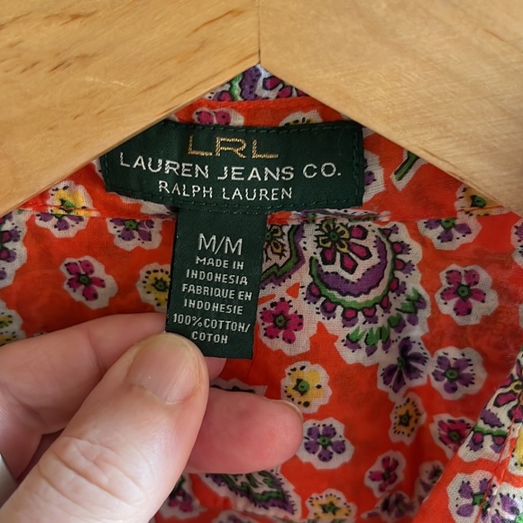 Lauren button down, M - Picture 3 of 4